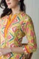 Image for Kusvaa Avdaf58 Raizel Kalidaar Kurta With Hand Block Print Sleeve