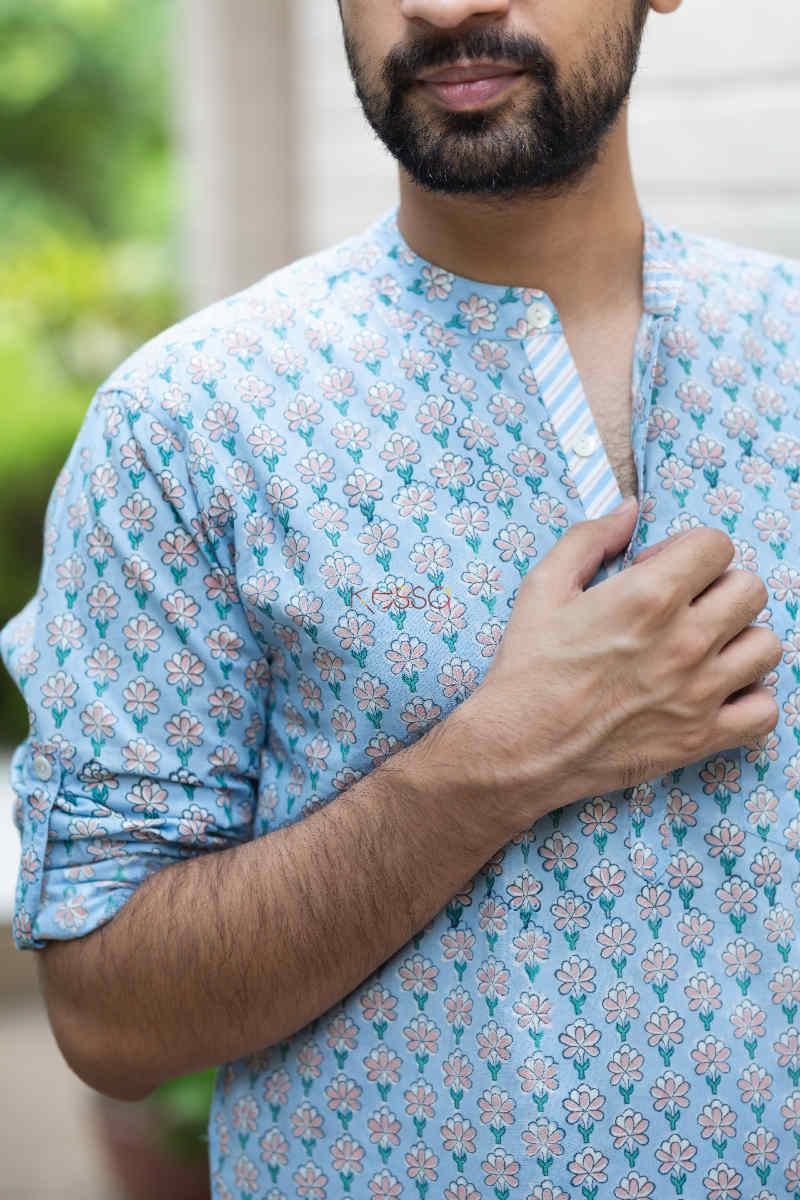 Image for Kusvaa Awk35 Arnit Shirt With Hand Block Print Closeup
