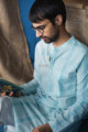 Image for Kusvaa Awk36 Arshveer Kurta With Hand Block Print Sitting