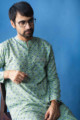 Image for Kusvaa Awk37 Aarshin Kurta With Hand Block Print Sitting