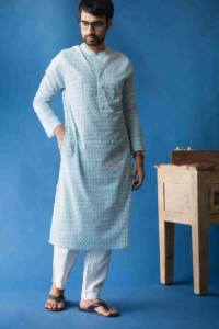 Image for Kusvaa Awk38 Shabab Kurta With Hand Block Print Featured