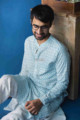 Image for Kusvaa Awk38 Shabab Kurta With Hand Block Print Sitting