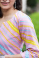 Image for Kusvaa De86 Afsoon Kurta With Leheriya Print Closeup 1
