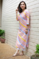 Image for Kusvaa De86 Afsoon Kurta With Leheriya Print Side 1 1