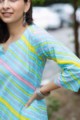 Image for Kusvaa De87 Raqs Kurta With Leheriya Print Closeup 1