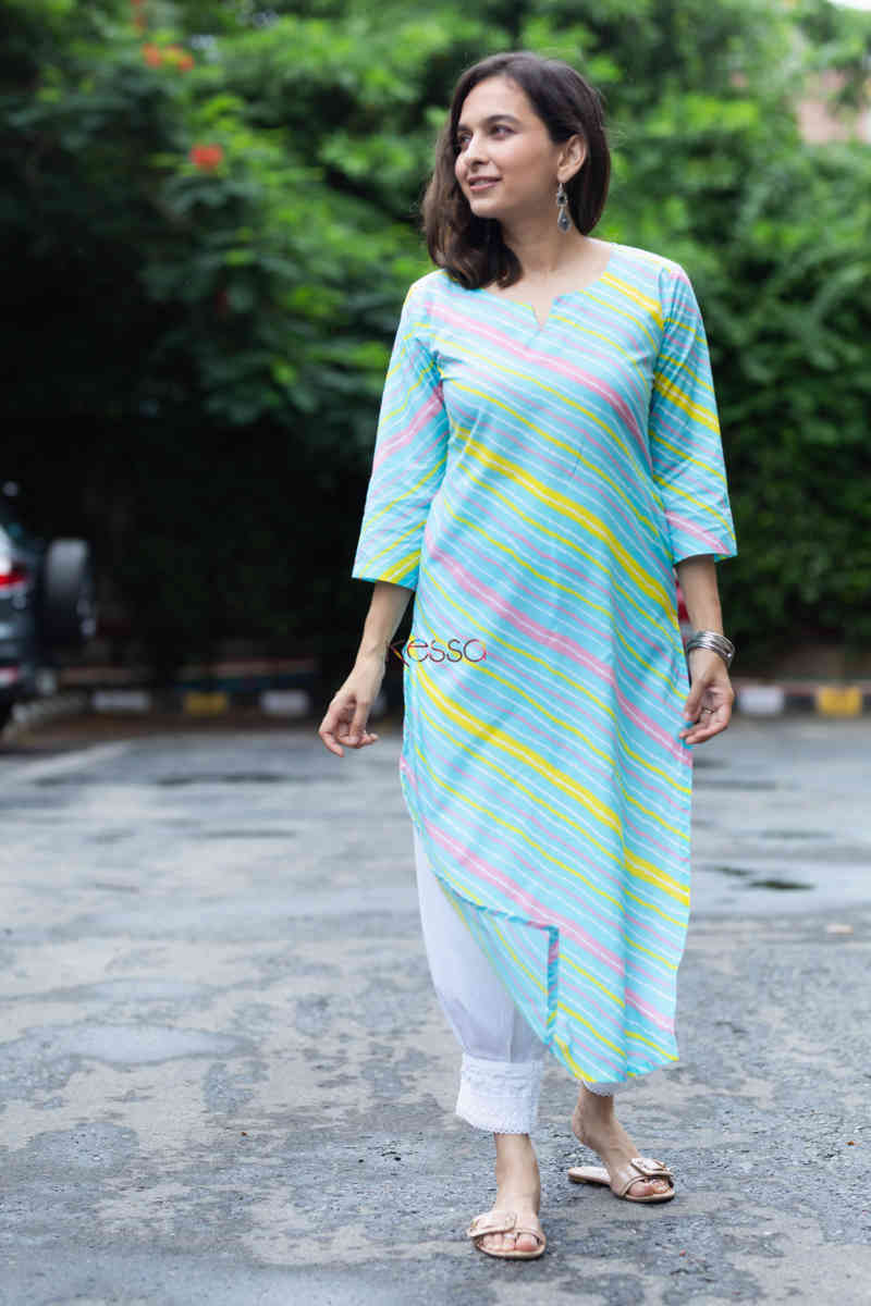 Image for Kusvaa De87 Raqs Kurta With Leheriya Print Featured 1