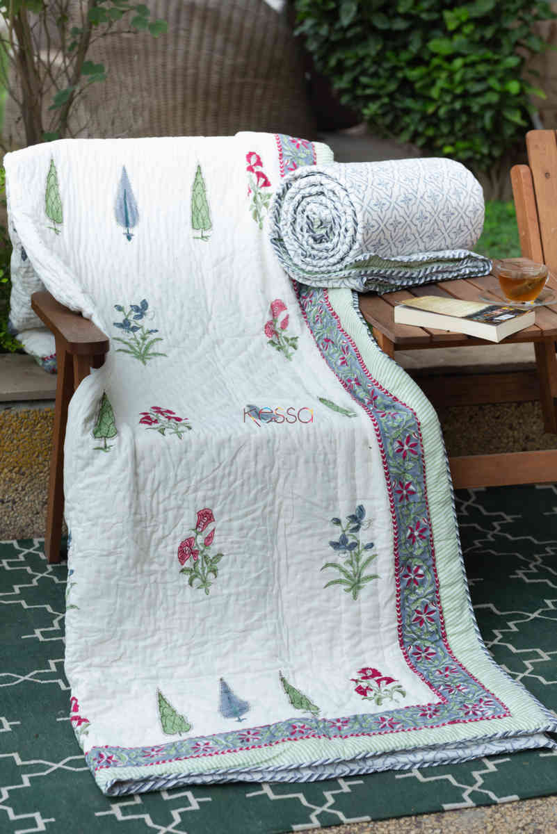 Image for Kusvaa Kaq152 Casper Grye And White Single Bed Quilt Front 1