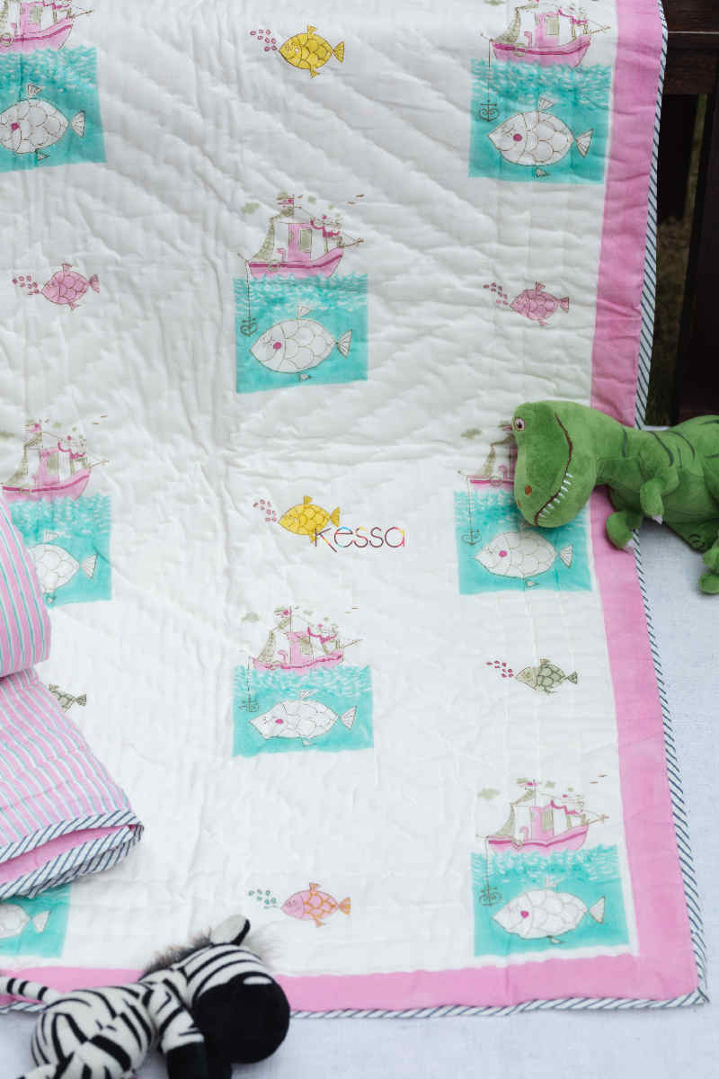 Image for Kusvaa Kaq157 Bulbula Baby Quilts With Hand Block Print Front