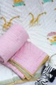 Image for Kusvaa Kaq158 Husk Yellow Baby Quilt With Hand Block Print Closeup