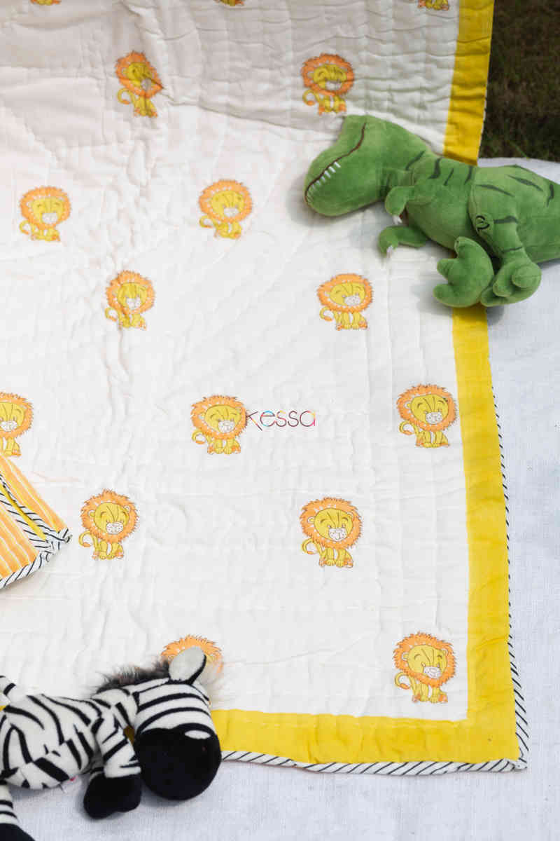 Image for Kusvaa Kaq160 Baadshah Baby Quilts With Hand Block Print Look