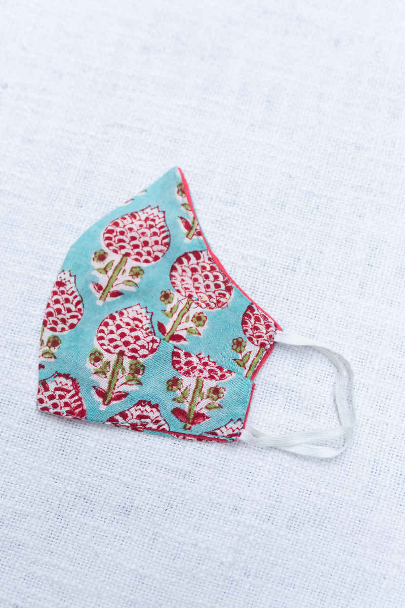 Image for Kusvaa Kfm11 Cotton Printed Face Masks Set Of 3 Blue