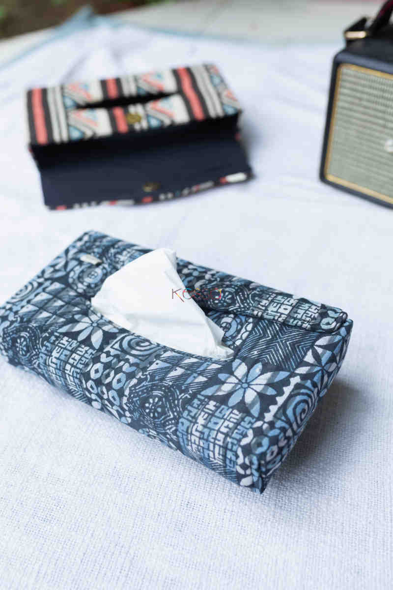 Image for Kusvaa Pia12 Neelam Blue Tissue Dispenser Look 1