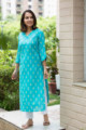 Image for Kusvaa Taf57 Gagan Kurta With Ikkat Print Look