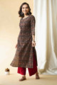 Image for Kusvaa Taf58 Sariya Kurta With Hand Block Print Look
