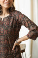 Image for Kusvaa Taf58 Sariya Kurta With Hand Block Print Sleeves