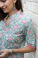 Image for Kusvaa Vcr54 Rabiya Straight Kurta With Floral Print Closeup