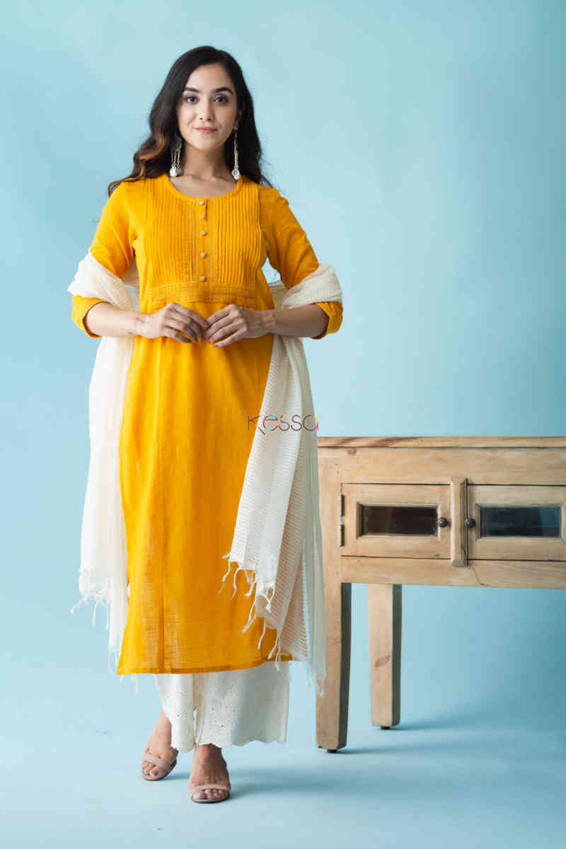 Image for Kusvaa Vcr55 Zarnaab Kurta With Pintucks And Embroidery Featured