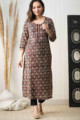 Image for Kusvaa Vcr62 Khuloos Kurta With Hand Block Print Look