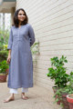 Image for Kusvaa Ws713 Nafees Kurta With Moti And Shell Button Details Front