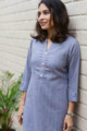 Image for Kusvaa Ws713 Nafees Kurta With Moti And Shell Button Details Neck