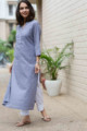 Image for Kusvaa Ws713 Nafees Kurta With Moti And Shell Button Details Side 2