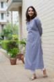 Image for Kusvaa Ws713 Nafees Kurta With Moti And Shell Button Details Side