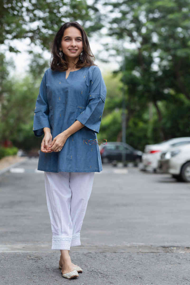 Image for Kusvaa Ws714 Vyoma Short Kurti With Bead Embellishments Look