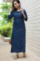 Image for Kusvaa Ws716 Jemisha Kurta With Kantha And Sequin Details Front 1