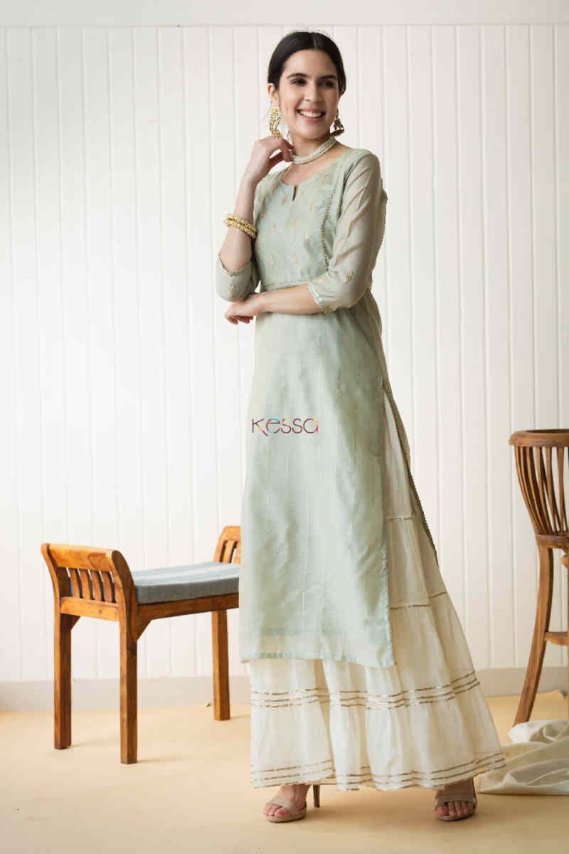 Image for Kusvaa Ws718 Ahima Kurta With Pittan And Gota Work 1 Look 1