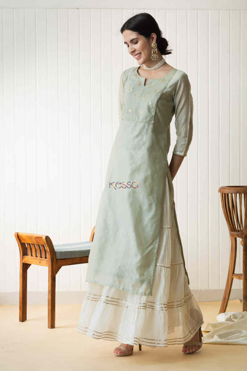 Image for Kusvaa Ws718 Ahima Kurta With Pittan And Gota Work 1 Look