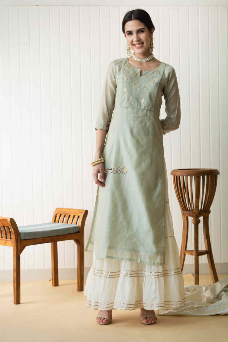 Image for Kusvaa Ws718 Ahima Kurta With Pittan And Gota Work Featured 1