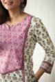 Image for Kusvaa Wsr225 Shaakh Kurta With Hand Block Print Sleeves