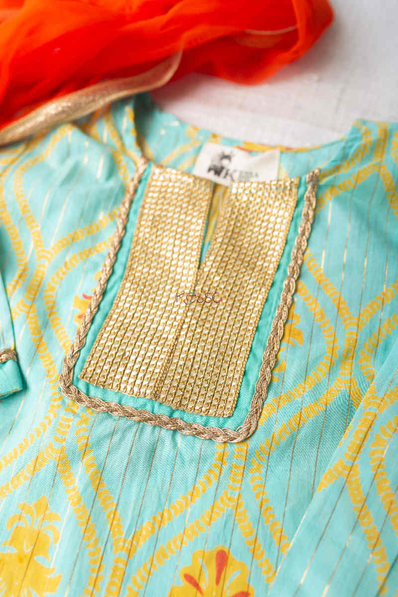 Image for Kusvaa Aj27 Jhilik Kurta Sharara Set With Dupatta Closeup