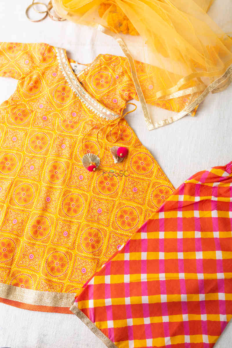 Image for Kusvaa Aj29 Phuljhari Angrakha Kurta With Pala Closeup