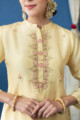 Image for Kusvaa Ke11 Ramya Chanderi Silk Straight Fit Kurta Closeup
