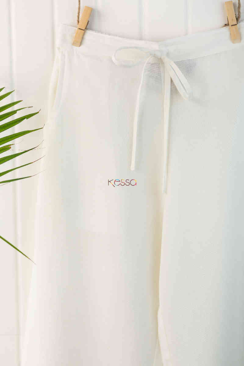 Image for Kusvaa Sap10 Malmal Lukhnawi Palazzo Offwhite Look