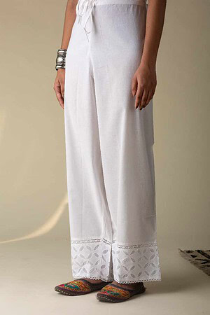Image for Kusvaa Sap11 Applique Work Mulmul Pants Featured New