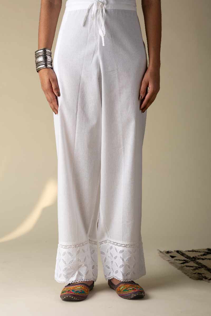 Image for Kusvaa Sap11 Applique Work Mulmul Pants Front New
