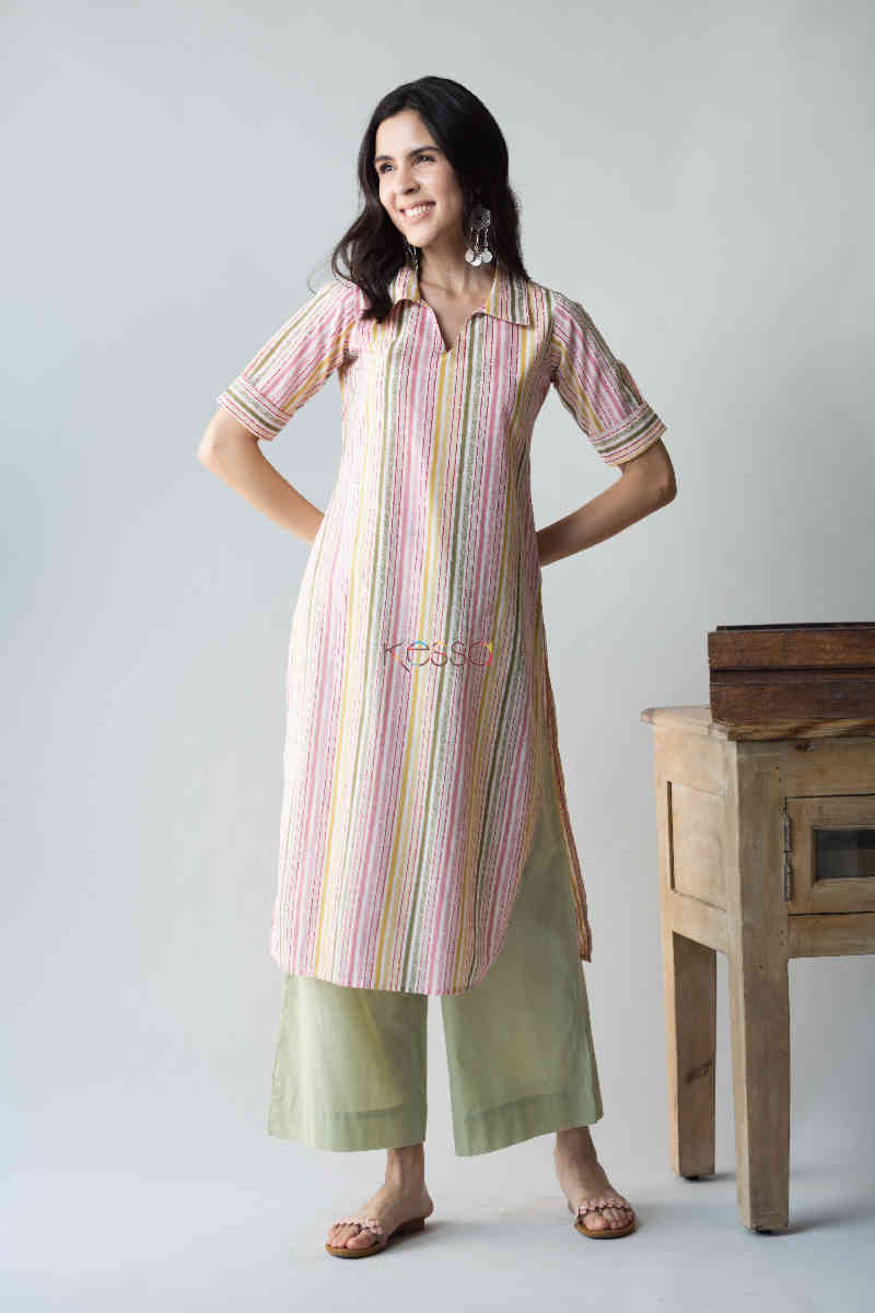 Image for Kusvaa Taf59 Sabrang Straight Fit Kurta Front