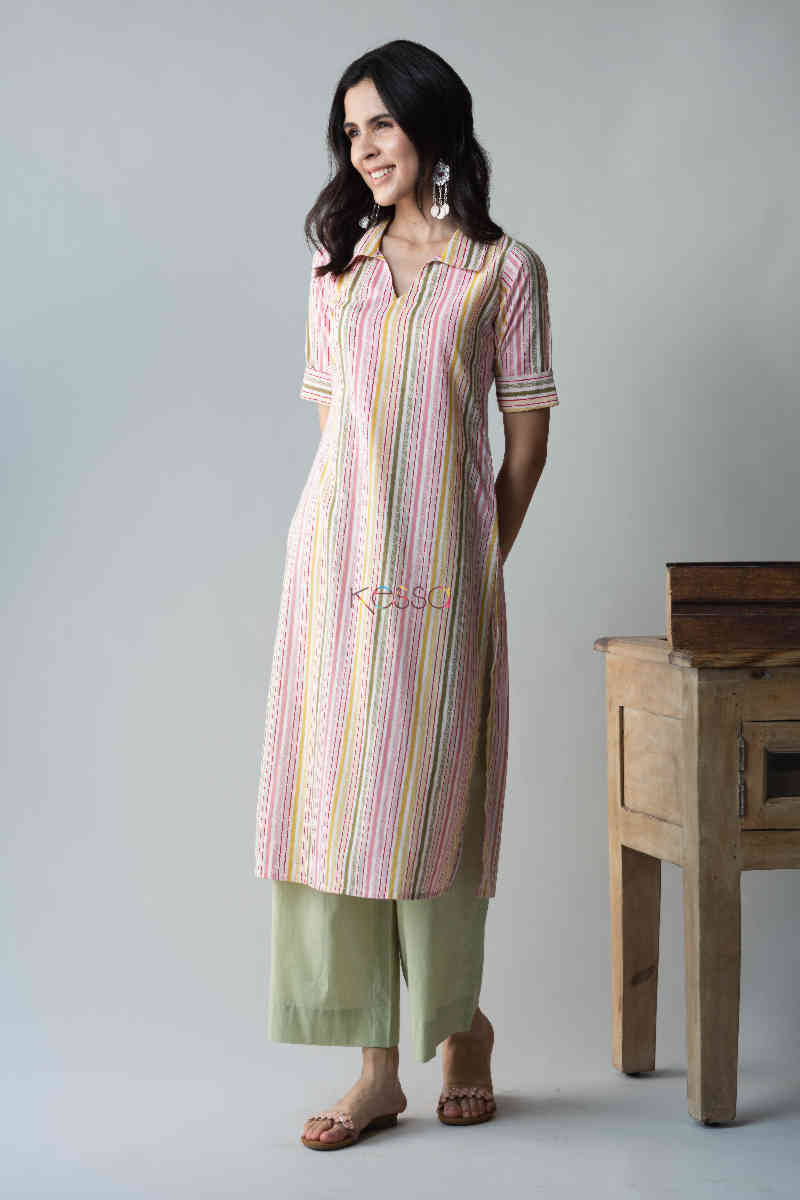 Image for Kusvaa Taf59 Sabrang Straight Fit Kurta Look 1