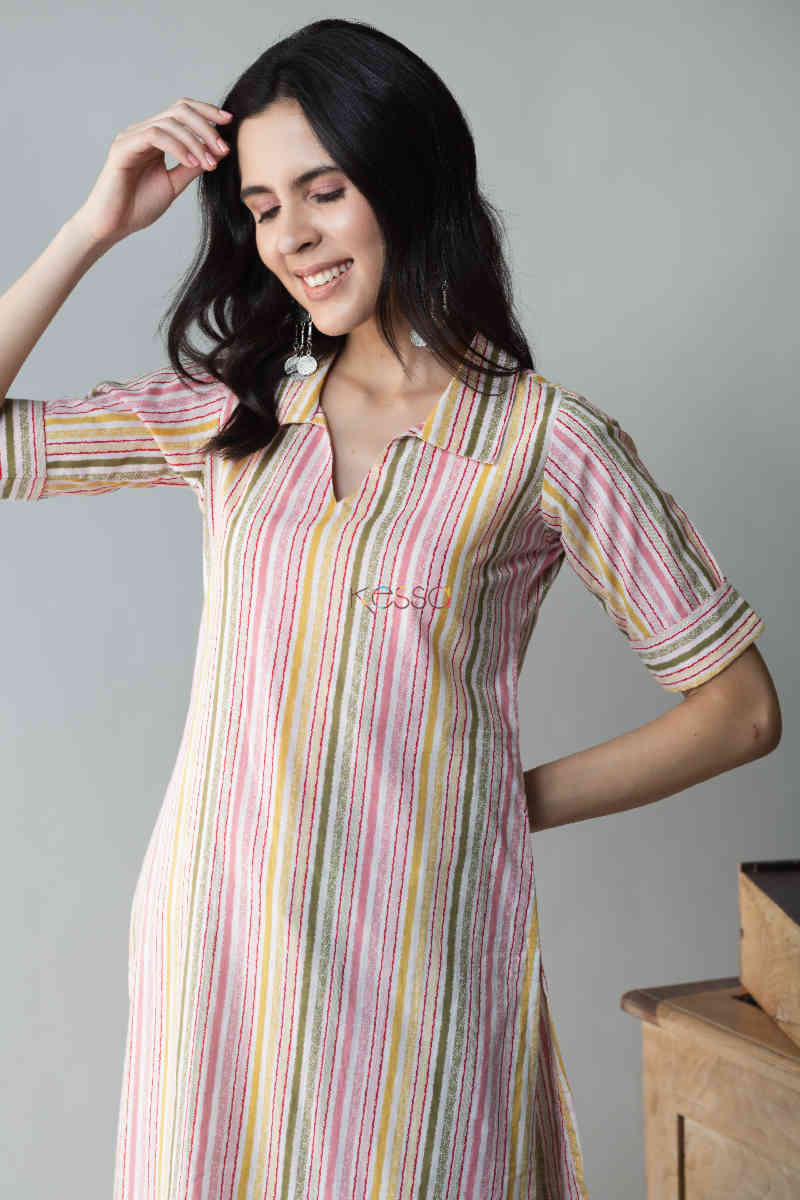 Image for Kusvaa Taf59 Sabrang Straight Fit Kurta Top 1