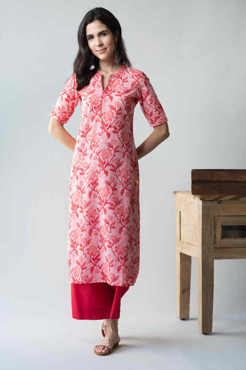 Image for Kusvaa Vcr59 Humeira Straight Kurta Look 1
