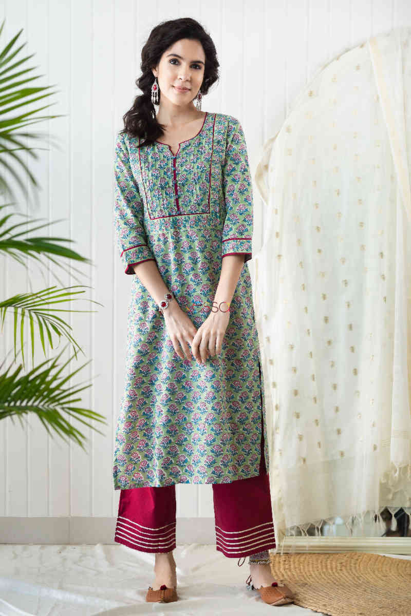 Image for Kusvaa Vcr70 Maadno Straight Kurta Front 1
