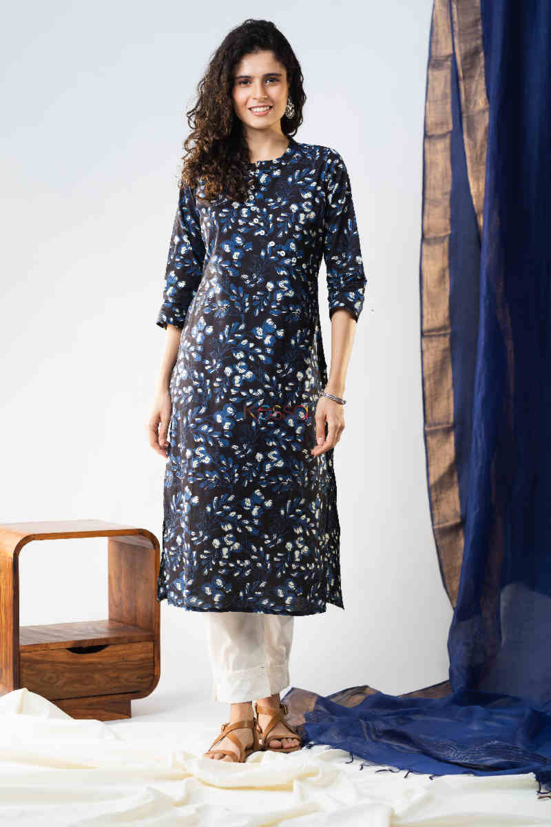 Image for Kusvaa Vcr76 Ruju Straight Fit Cotton Kurta 1 Featured