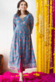 Image for Kusvaa Vcr84 Daryah A Line Front Open Kurta Look