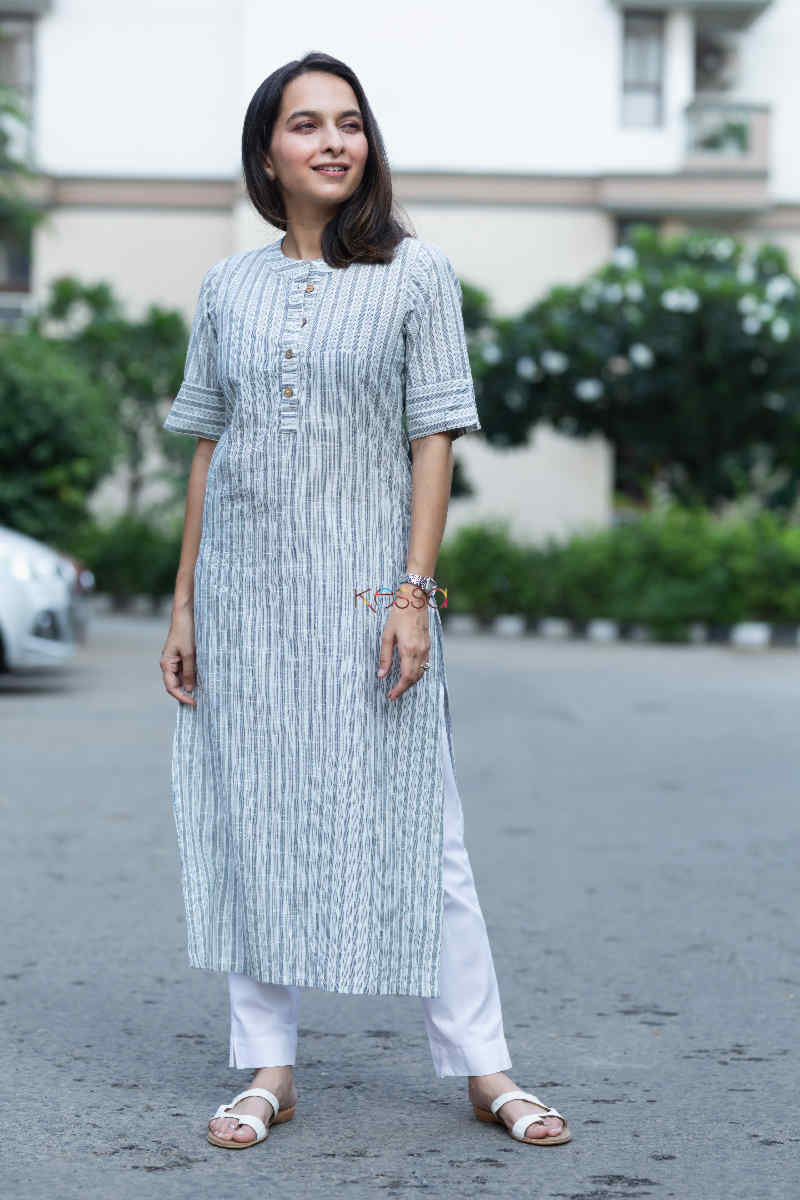 Image for Kusvaa Ws721 Rabab Straight Kurta Front 1