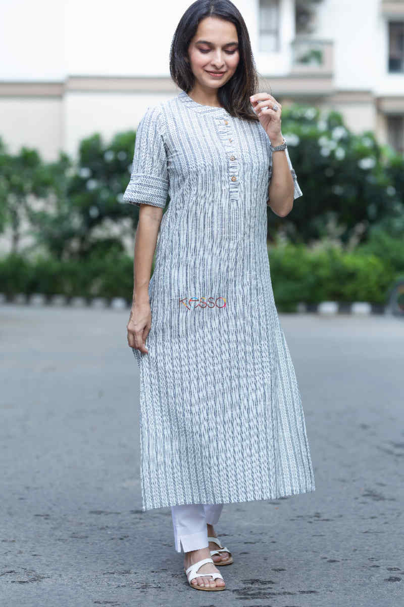 Image for Kusvaa Ws721 Rabab Straight Kurta Look 1