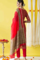 Image for Kusvaa Ws728 Sindura Straight Kurta And Dupatta Set Back