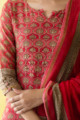 Image for Kusvaa Ws728 Sindura Straight Kurta And Dupatta Set Neck