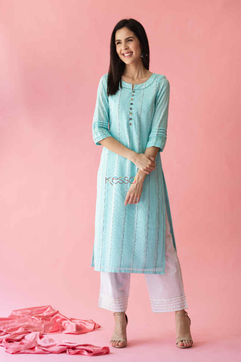 Image for Kusvaa Ws733 Ekambari Straight Kurta 1 Front 1